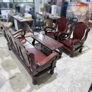 Bộ Bàn Ghế Salon Gỗ Tự Nhiên 4 Món Cũ