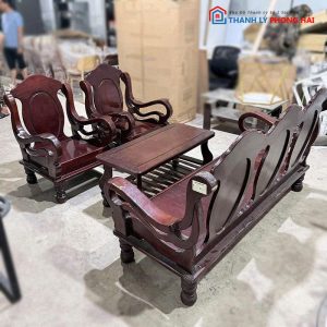 Bộ Bàn Ghế Salon Gỗ Tự Nhiên 4 Món Cũ