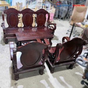 Bộ Bàn Ghế Salon Gỗ Tự Nhiên 4 Món Cũ