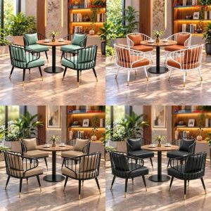Bộ Bàn Mâm Tròn Cafe Kèm Ghế Đệm Da Mới 99% (Nhiều Màu)