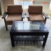 Bộ Bàn Trà Kèm Ghế Sofa Khung Gỗ Bọc Vải Cũ
