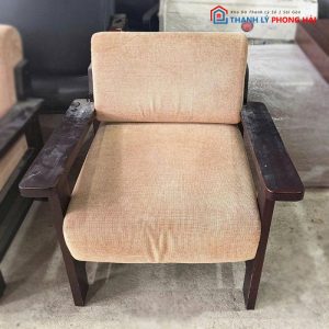 Bộ Bàn Trà Kèm Ghế Sofa Khung Gỗ Bọc Vải Cũ