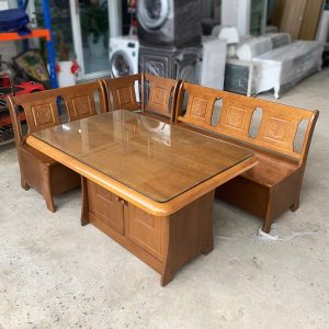 Bộ Salon Gỗ Tự Nhiên Góc L 1m75 Cũ