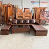 Bộ Salon Góc L Gỗ TN Kèm Đôn Và Bàn Trà Mới 99%