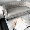 Bộ Sofa Chester Cũ Bọc Vải Xám Kèm Bàn
