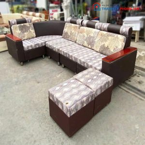 Bộ Sofa Góc L Đệm Nhung Cũ (Nhiều Màu)