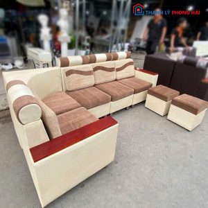 Bộ Sofa Góc L Đệm Nhung Cũ (Nhiều Màu)