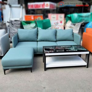 Bộ Sofa Phòng Khách Bọc Da Tặng Bàn Trà Mới 99% (Nhiều Màu)