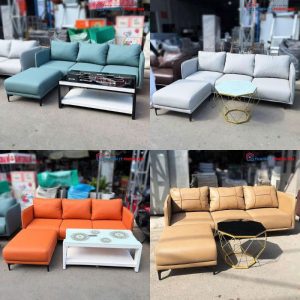 Bộ Sofa Phòng Khách Bọc Da Tặng Bàn Trà Mới 99% (Nhiều Màu)