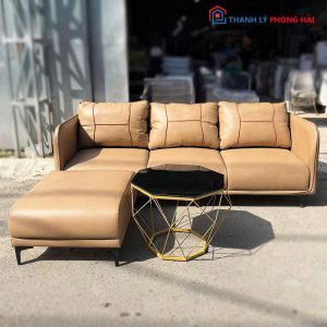 Bộ Sofa Phòng Khách Bọc Da Tặng Bàn Trà Mới 99% (Nhiều Màu)