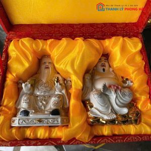 Bộ Tượng Thần Tài Ông Địa Bằng Sứ Cũ