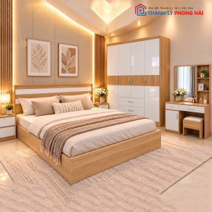 Combo Giường Tủ Bàn Trang Điểm MDF Mới 99%