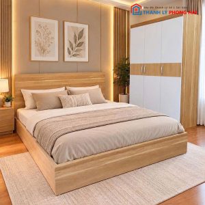 Combo Giường Tủ Bàn Trang Điểm MDF Mới 99%