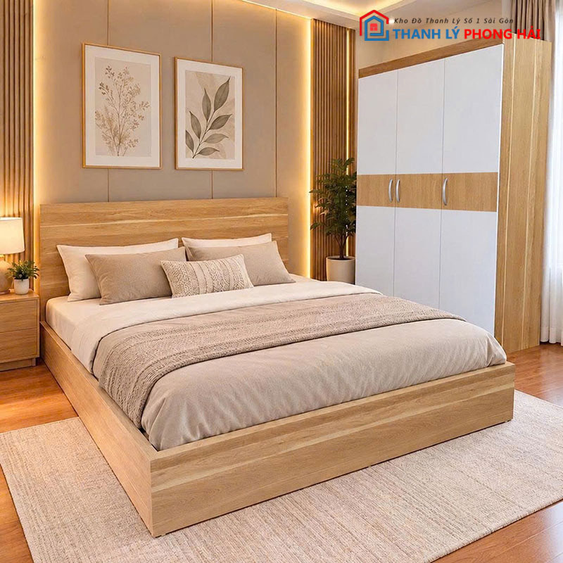 combo-giuong-tu-ban-trang-diem-mdf (12) Combo Giường Tủ Bàn Trang Điểm MDF Mới 99%