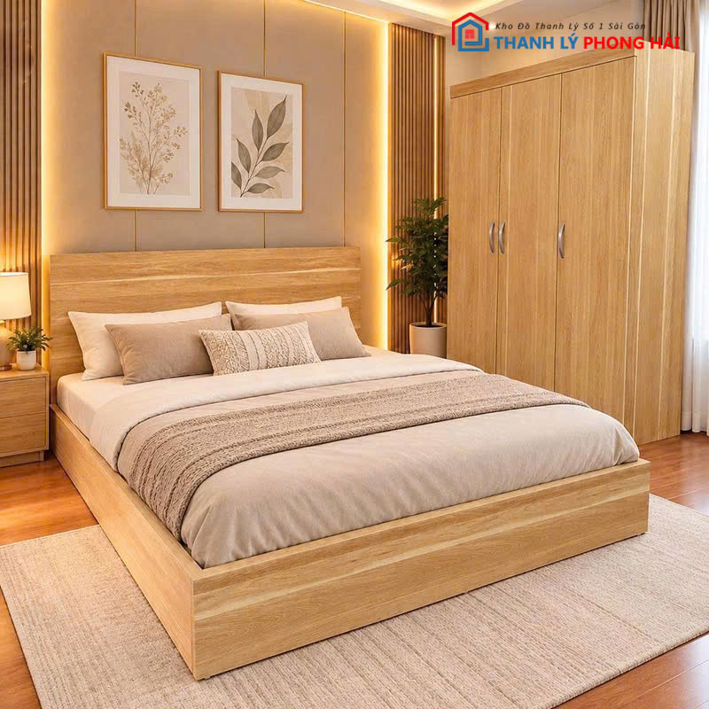 combo-giuong-tu-ban-trang-diem-mdf (14) Combo Giường Tủ Bàn Trang Điểm MDF Mới 99%