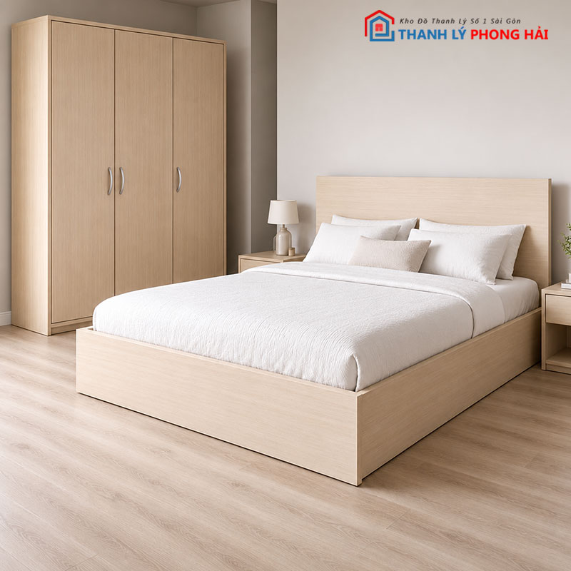 combo-giuong-tu-ban-trang-diem-mdf (3) Combo Giường Tủ Bàn Trang Điểm MDF Mới 99%