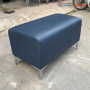 Đôn Sofa Bọc Da 80cm Chân Kim Loại Cũ