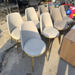 Ghế Cafe Bọc Da Chân Mạ Vàng Cũ