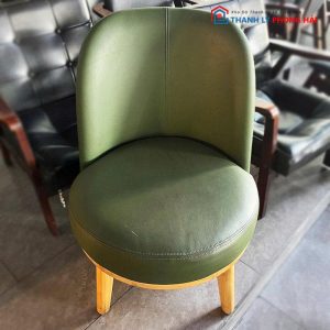 Ghế Cafe Chân Gỗ Đệm Bọc Da Cũ