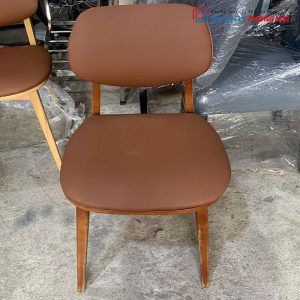 Ghế Cafe Chân Gỗ Đệm Da Cũ