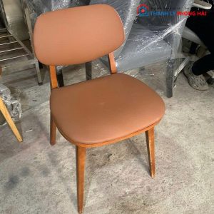Ghế Cafe Chân Gỗ Đệm Da Cũ