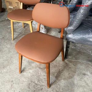 Ghế Cafe Chân Gỗ Đệm Da Cũ