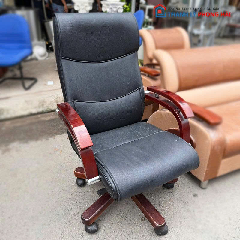 ghe-giam-doc-hoa-phat-boc-da-2 Ghế Giám Đốc Hòa Phát Bọc Da Chân Gỗ Cũ