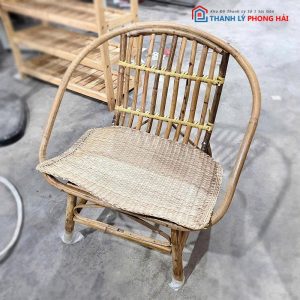 Ghế Mây Thư Giãn Cũ Lót Chiếu Cói Tự Nhiên