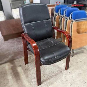 Ghế Văn Phòng Cũ Tay Vịn Gỗ Bọc Da