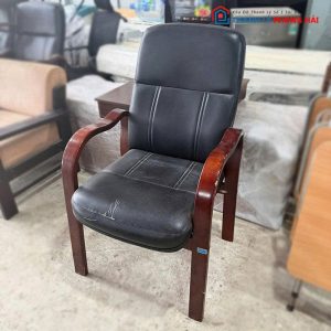 Ghế Văn Phòng Cũ Tay Vịn Gỗ Bọc Da