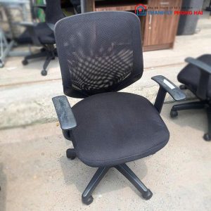 Ghế Xoay Lưới Lưng Thấp Cũ Tay Chữ T