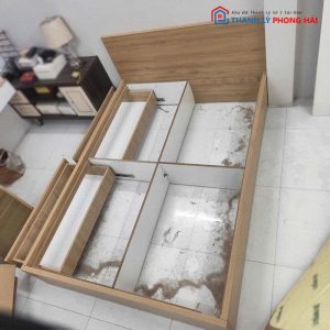 Giường Ngủ 1m4 Gỗ MDF Có Hộc Cũ