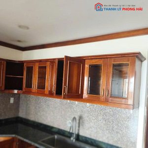 Hệ Tủ Bếp Gỗ Treo Tường Kết Hợp Tủ Dưới Cũ