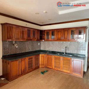 Hệ Tủ Bếp Gỗ Treo Tường Kết Hợp Tủ Dưới Cũ