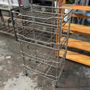 Kệ Inox 4 Tầng Nan Thoáng Cũ
