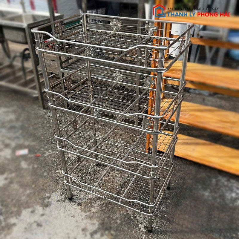 ke-inox-4-tang-nan-thoang-cu-2 Kệ Inox 4 Tầng Nan Thoáng Cũ