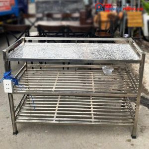 Kệ Inox Mặt Đá Hoa Cương Cũ