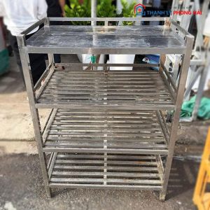 Kệ Inox Vuông 4 Tầng Cũ