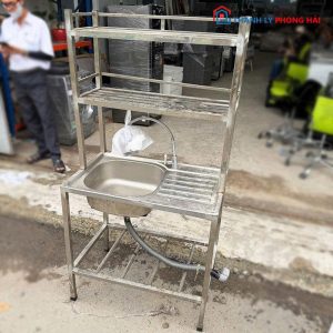 Kệ Rửa Chén Inox 1 Hộc 1 Kệ Chờ Cũ