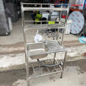 Kệ Rửa Chén Inox 1 Hộc 1 Kệ Chờ Cũ