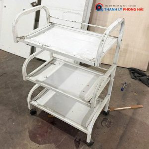 Kệ Sắt 3 Tầng Khung Trắng Cũ