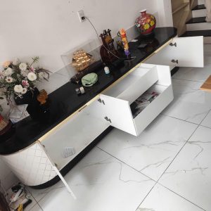 Kệ Tivi 2m9 Mặt Vân Đá Đen Cũ