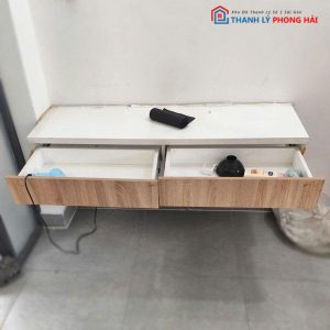 Kệ Tivi Khung Gỗ 1m4 Treo Tường Cũ