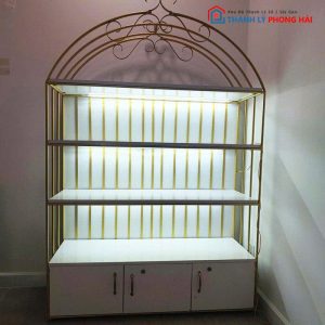 Kệ Trưng Bày 1m2 Khung Sắt Vàng Cũ