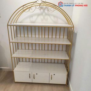 Kệ Trưng Bày 1m2 Khung Sắt Vàng Cũ