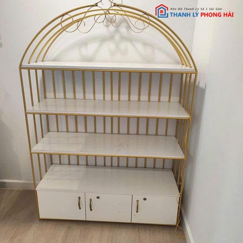 ke-trung-bay-1m2-khung-sat-vang-cu-3 Kệ Trưng Bày 1m2 Khung Sắt Vàng Cũ