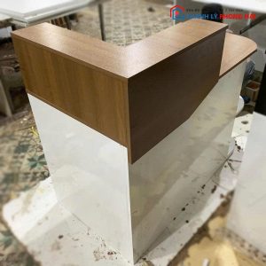 Quầy Lễ Tân Chữ L Gỗ MDF Phối Trắng Mới 99% (Nhiều Màu)