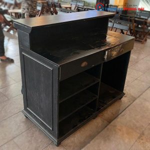 Quầy Thu Ngân Gỗ Cũ Tông Màu Đen
