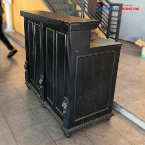 Quầy Thu Ngân Gỗ Cũ Tông Màu Đen
