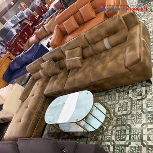 Sofa Băng Góc L Bọc Da Loang Tồn Kho Mới 99%